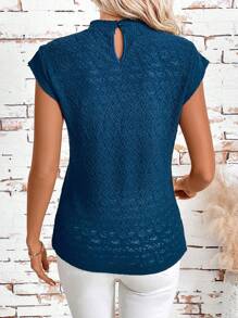 SHEIN Clasi Summer Women's Textured Stand Collar Shirt