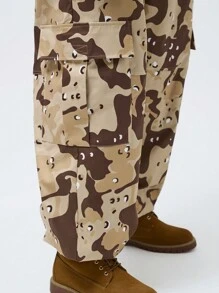 Mainfolk Manfinity NXTstreet Men's Plus Size Casual Woven Camouflage Tooling Jogger Pants, Suitable For Daily Wear - Multicolor - View 2
