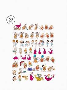 THE FLINTSTONES | SHEIN 53pcs Anime Character Pattern Sticker Pack - Multicolor - View 8