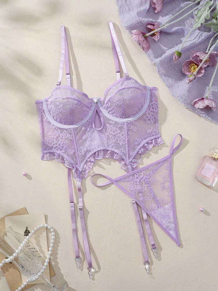 Women's Solid Color Lace Sexy Bralette