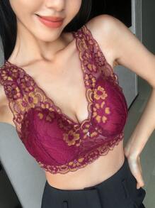 DAZY Lace Back Beauty Light And Thin Wireless Bra