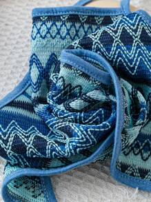 Soleia Geo Print Tie Backless Crop Halter Top Spring Break Crop Women Tops - Multicolor - View 5