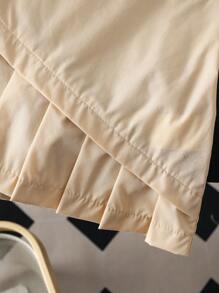 SHEIN 1pc Young Girl Casual Khaki-Colored Asymmetrical Pleated Skirt, Elastic Waist Skirt, Perfect For Commuting To School - Apricot - View 3