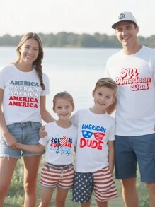 Áo thun nam tay ngắn cổ tròn thời trang ngày quốc khánh có in khẩu hiệu - trắng - Xem 1