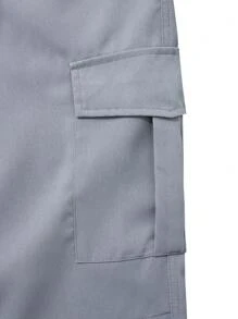 Manfinity Homme Men's Drawstring Pocket Design Casual Daily Wear Pants - Light Grey - View 5