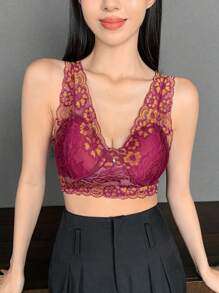 DAZY Lace Back Beauty Light And Thin Wireless Bra