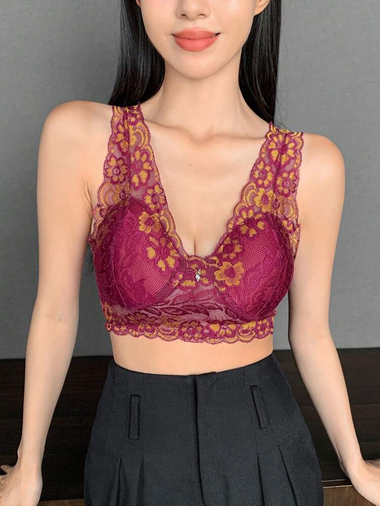 Lace Back Beauty Light And Thin Wireless Bra Lingerie For Women