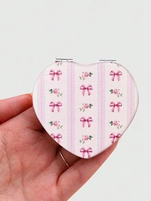 ROMWE Kawaii 1pc Bowknot, Flower & Heart Printed Mirror - Multicolor - View 3
