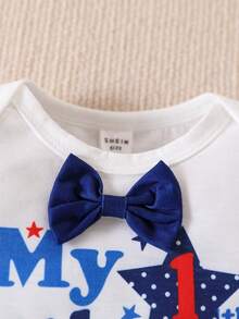 Conjunto de body de manga corta y pantalones cortos para bebé niño para 4 de Julio en verano, atuendos para 4 de julio