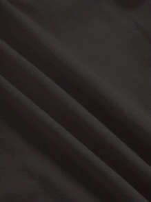 Sweetra Women's Solid Color Pleated Summer Bodysuit, Simple Style - Black - View 4