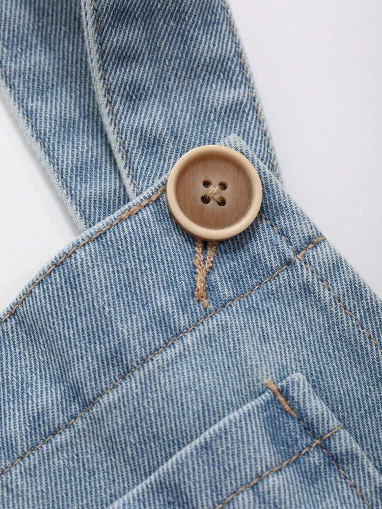 Women's Fashion Solid Color Denim Overall Dress Maxi Dress