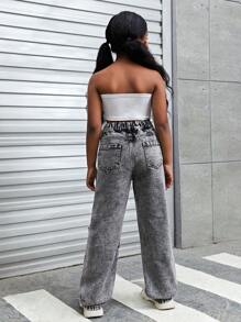 Sparklyn Conjunto de ropa de dos piezas estilo urbano simple para niñas preadolescentes - Multicolor - Ver 2