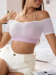 Yoga Women's Solid Color Simple Everyday Bra Suitable For Outerwear - Pink - View 4