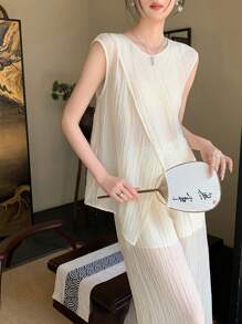 EastFlair 女士简约日常两件套薄纱套装