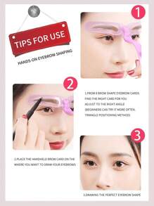 8 pièces Pochoir de forme de sourcils, parfait pour les débutants