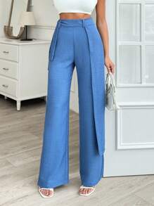 EURMUSE WOMEN BOTTOM POWER ELASTANE BROWN PANT - Blue - View 5