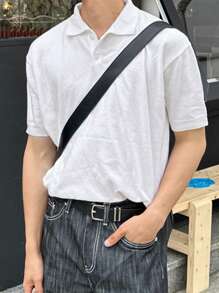 DAZY Men's Summer Solid Color Knit Top - White - View 5
