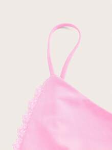 Slaydiva 性感優雅細肩帶修身紅色長款蕾絲連衣裙女裝，款式H - 淡紫色 - 查看 6