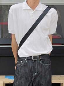 DAZY Men's Summer Solid Color Knit Top - White - View 7