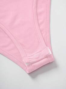 Sweetra Women's Solid Color Twisted Shoulder Strap Sleeveless Bodysuit, Summer - Pink - View 6