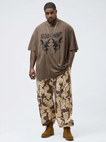 Mainfolk Manfinity NXTstreet Men's Plus Size Casual Woven Camouflage Tooling Jogger Pants, Suitable For Daily Wear - Multicolor - View 5