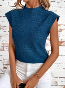 SHEIN Clasi Summer Women's Textured Stand Collar Shirt