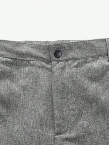 AKNOTIC Business Casual 男士老錢款風格商務休閒編織彈性腰拉鍊西裝褲，易護理，適宜所有季節 - 黑與白 - 查看 3