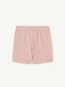 Cozy Pixies Bộ Pyjama vừa khít cho bé gái có in hoa dài tay và quần có chân, màu trơn, 4 chiếc - Hồng - Xem 5
