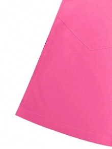 Stand Collar Zipper Hidden Uniform Scrub Set - Pink - View 6