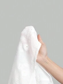 Ontre 女式 2025 新款时尚白色优雅花朵刺绣纹理长袖衬衫，秋季女士休闲外套纽扣衬衫 - 白色 - 查看 9