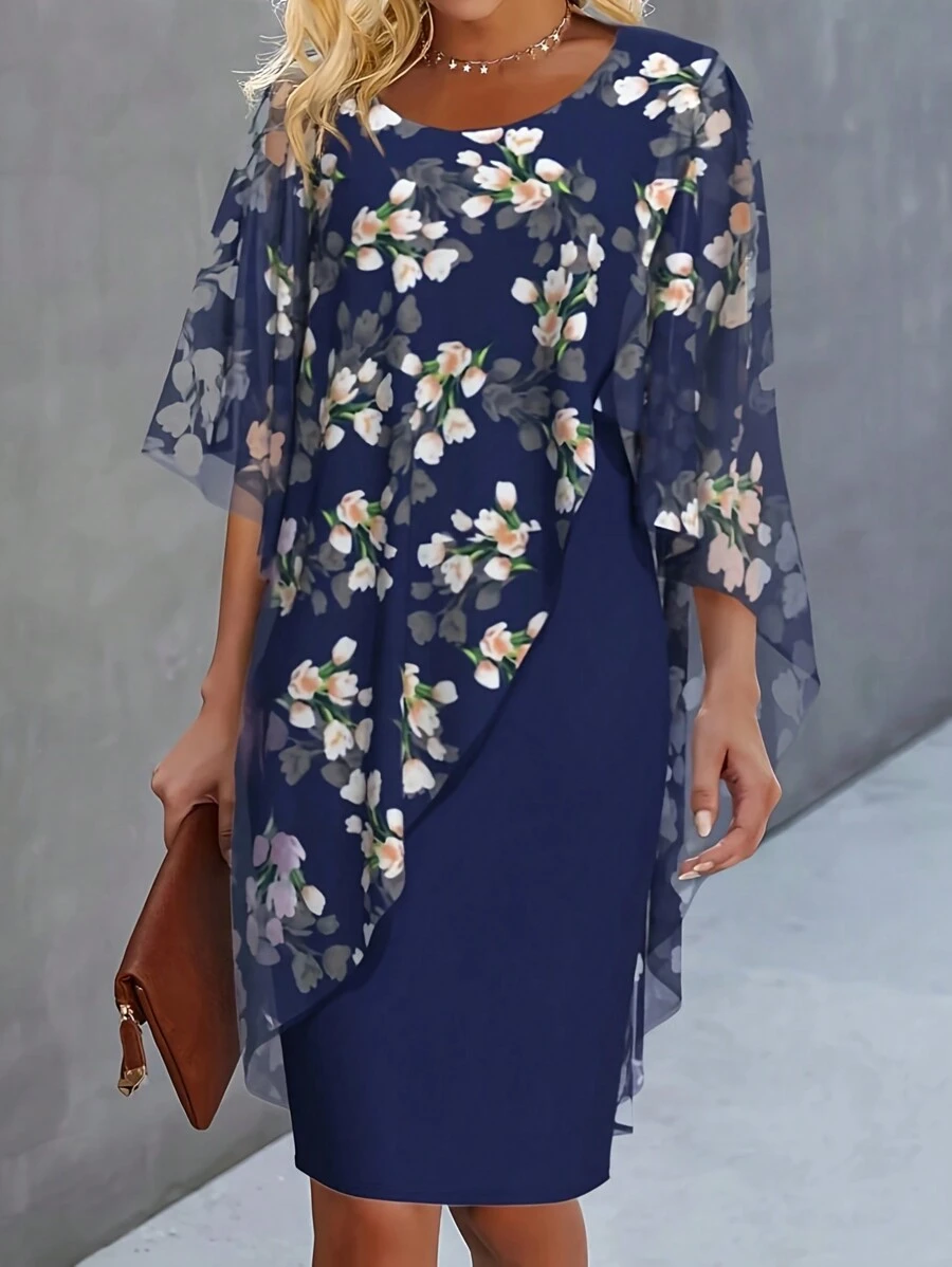 Chiffon Printed 2 In 1 Dress