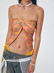 Studio sunshine Artist Y2K 女士休闲上衣，随机印花，适合夏季、节日 - 彩色 - 查看 2