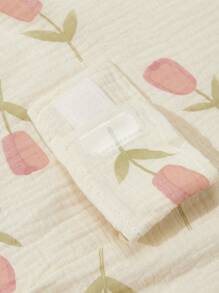 1 pieza Cubierta para cochecito de bebé con diseño floral, hecha de algodón transpirable y sombrilla contra el sol - Multicolor - Ver 5