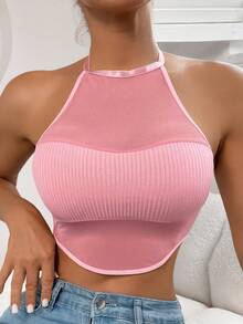 舒適透氣粉色女士背心 - 粉色 - 查看 4