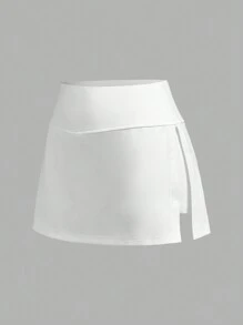 SHEIN EZwear 2pcs Tennis Skirts For Women Golf Athletic Activewear Skorts Mini Summer Workout Running Shorts ,Black And White - Multicolor - View 4