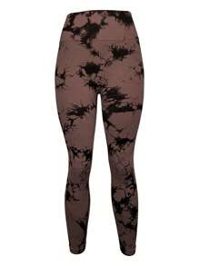 SHEIN Sport Studio Tie-Dye Seamless High-Waisted Stretchy Sports Leggings