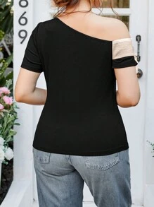 Celure Áo thun tay ngắn cổ bẻ thiết kế hình bướm thanh lịch cỡ lớn cho mùa hè - Nhiều màu - Xem 2