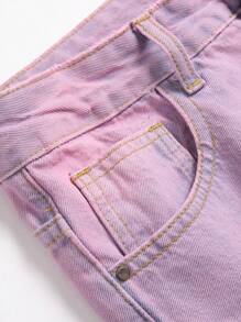 Men's Slim/Straight Fit Pink Distressed Jeans (European And American Style) - Pink - View 6