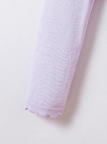 SHEIN Vintaside Kids Tween Girl Fashionable Simple Knit Shawl Cardigan (Outerwear) - Mauve Purple - View 3