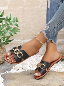 Giày sandal đế bằng phong cách Hàn Quốc dành cho nữ, Dép hở mũi mùa hè, Xuân Thu, Phong cách La Mã dệt mới cho mùa hè, Phong cách Pháp thời trang cho quý cô, Thích hợp để kết hợp với váy đi biển ngoài trời, Sandal, Giày bệt, Giày hở mũi, Trắng, Giày bệt, Giày quai, Màu be, Đen, Cam, Trắng, Vàng, Tím, Xám, Vàng, Bạc, Xanh lam, Xanh lục, Đỏ hồng, Nâu, Họa tiết da báo Pháp, Giày trang trọng, Sandal ngày lễ, Phong cách Bohemian, Xanh nước biển, Giày đi bộ, Giày đính đá, Giày đế bằng Gu Mules dành cho nữ - màu đen - Xem 3