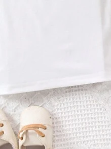 Camiseta informal para bebé niño, sencilla, divertida y linda. - Blanco - Ver 3