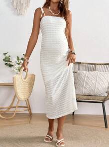 SHEIN Robe de vacances urbaine pour femmes enceintes - Blanc - Voir 6