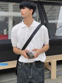 DAZY Men's Summer Solid Color Knit Top - White - View 6