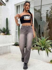 NVFelix 2025 Nowe damskie letnie jeansy Outdoor Casual z wysokim stanem i prostymi nogawkami Shadow