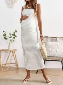 SHEIN Robe de vacances urbaine pour femmes enceintes - Blanc - Voir 4