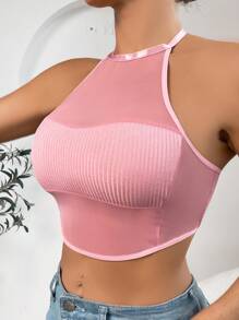 舒適透氣粉色女士背心 - 粉色 - 查看 1