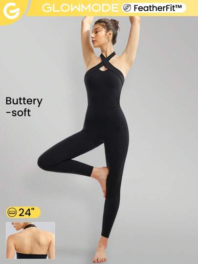 GLOWMODE Mono De Featherfit™ Con Tirantes Cruzados Y Cuello Halter