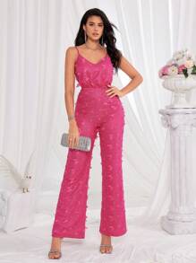 Elegante y con clase mono rosa para fiestas para mujeres sofisticadas - Rosa Fucsia - Ver 1