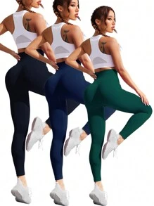 Easithlete 3 件宽腰带运动紧身裤女式紧身裤套装