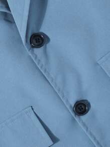 Veste col casual pour garçons adolescents de couleur unie avec bouton unique à fermeture avant